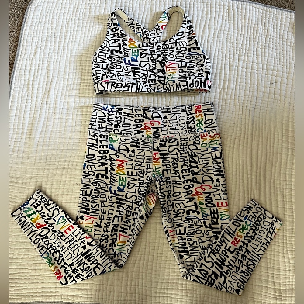 Athleta Pride Elation Train 7/8 XL TALL with matching XL bra